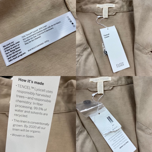 Eileen Fisher Tencel Linen Notched Collar Jacket - Picture 8 of 8